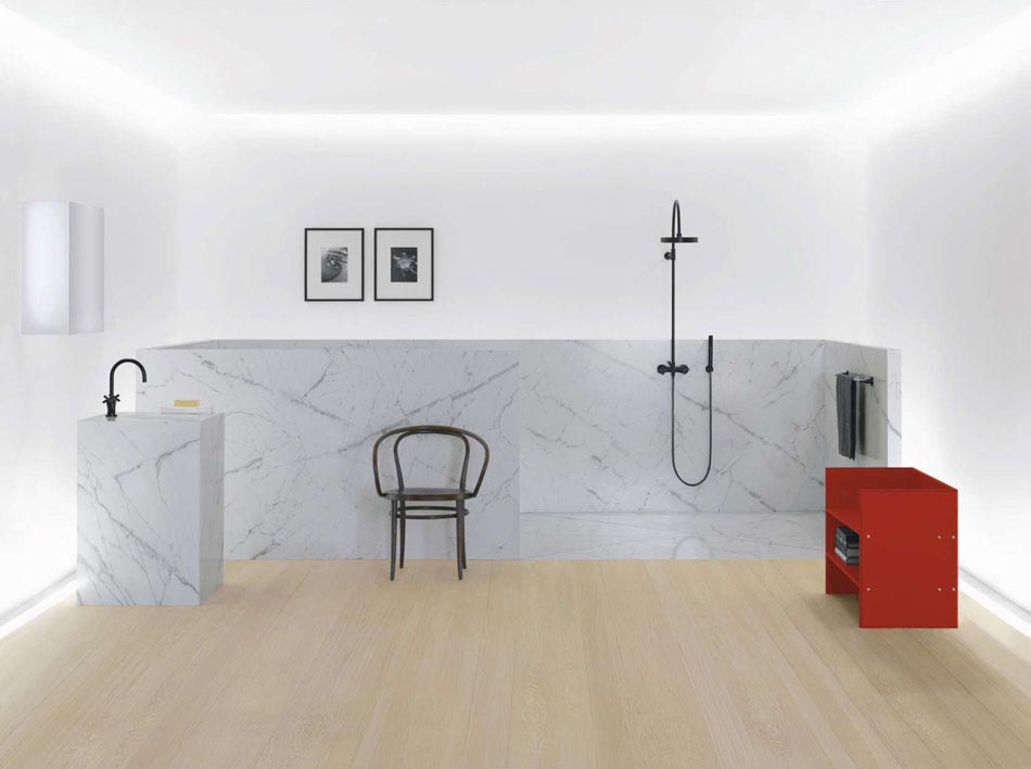minimaliste marbre et épurée déco salle de bain