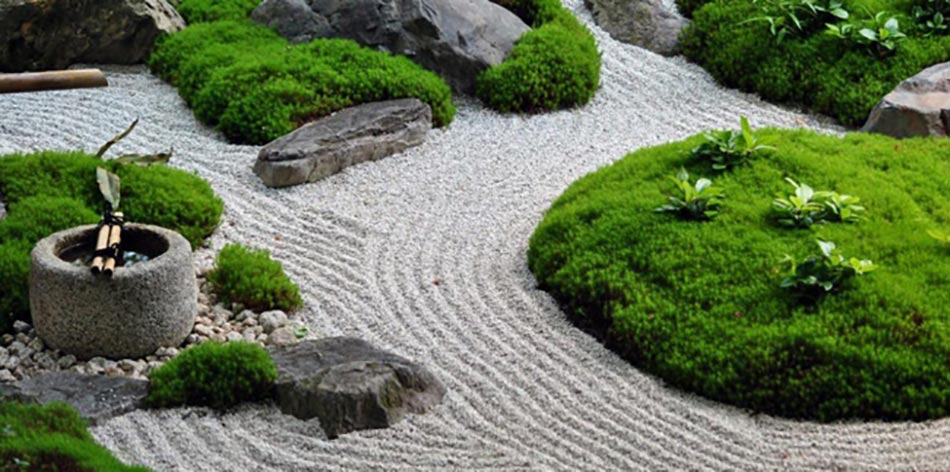 zen jardin dans parc citadin