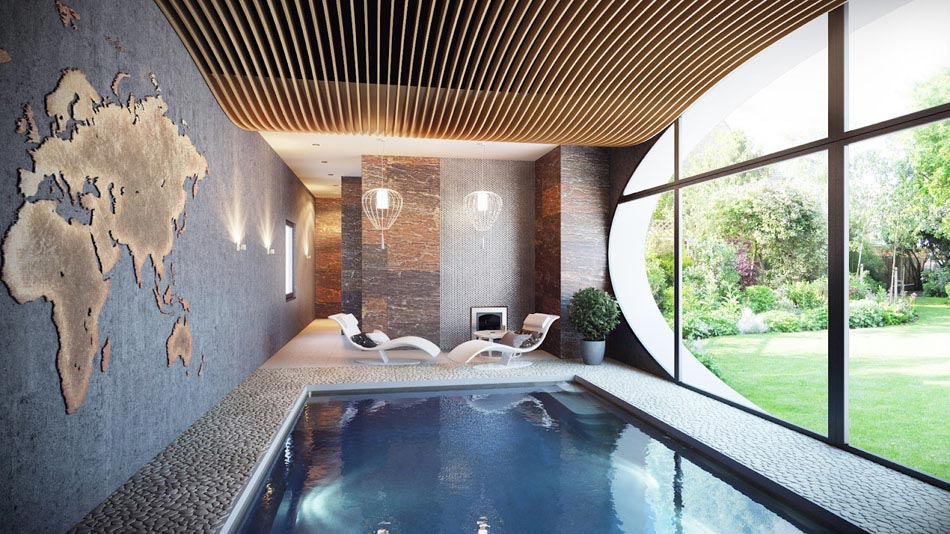 piscine déco sympa maison moderne