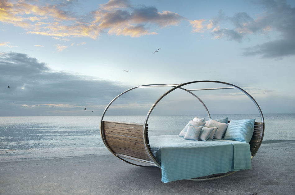 lit de jardin aménagement extérieur luxe