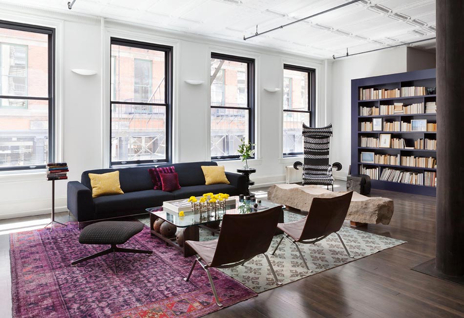 séjour moderne loft tapis design moderne