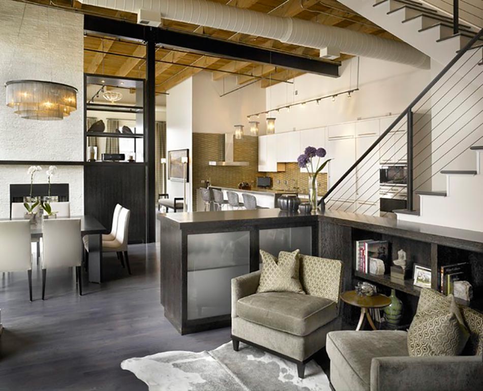 Design élégant pour un loft industriel chic inspiration industrielle pour séjour loft