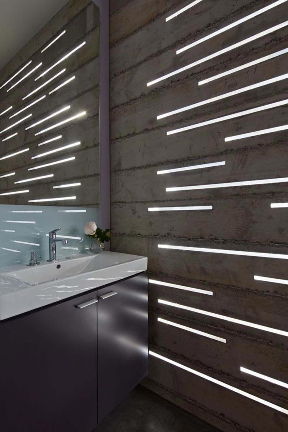 luminaires led originaux salle de bain mur