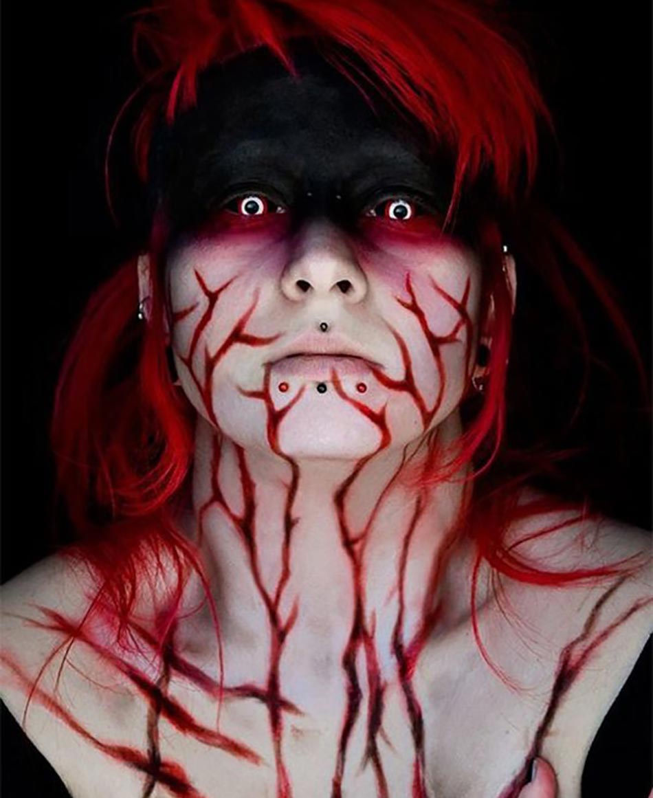 maquillage Halloween en sang idée original