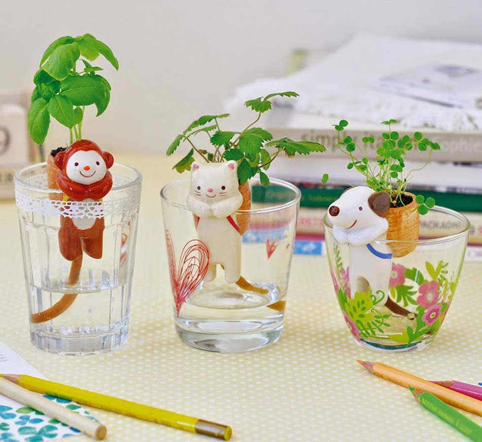 animaux adorables pots de fleurs enfants