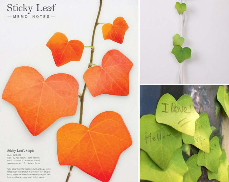 feuilles automne post-it créatifs