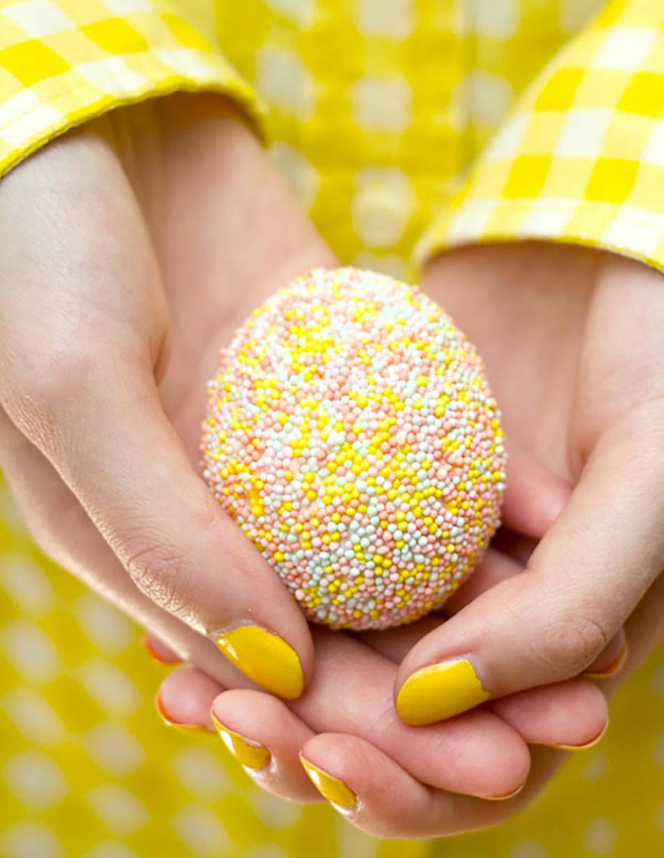 œuf pâques créatif deco jaune