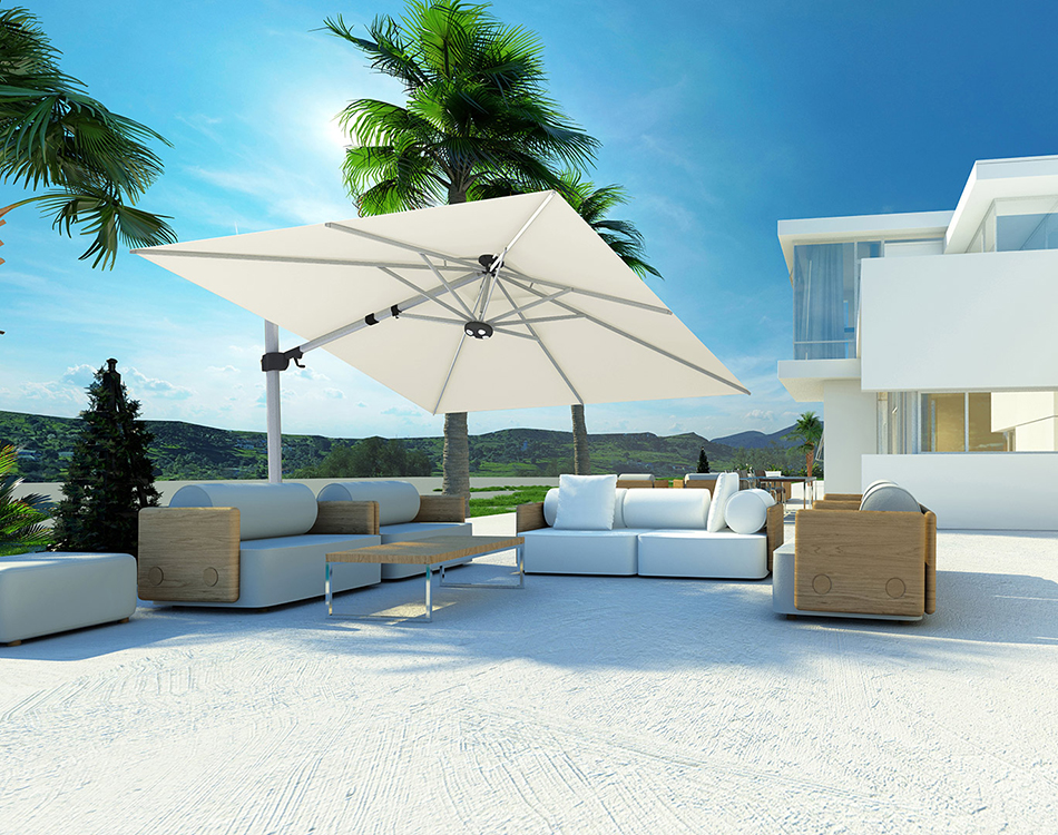 parasol rectangulaire luxe mobilier de jardin