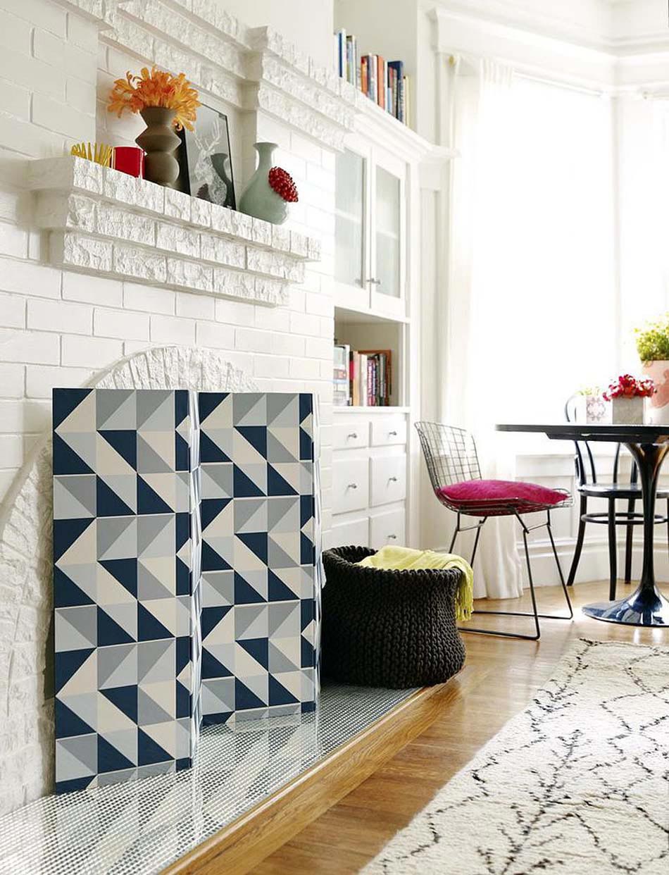 écran cheminée déco intérieure