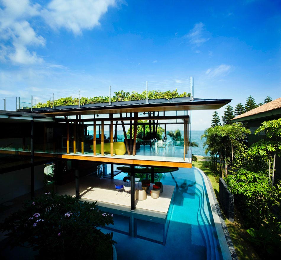 belle maison piscine design luxe outdoor extérieur