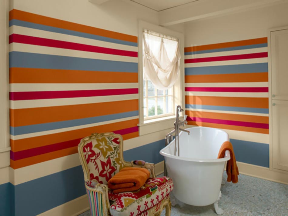 salle de bain design rayures