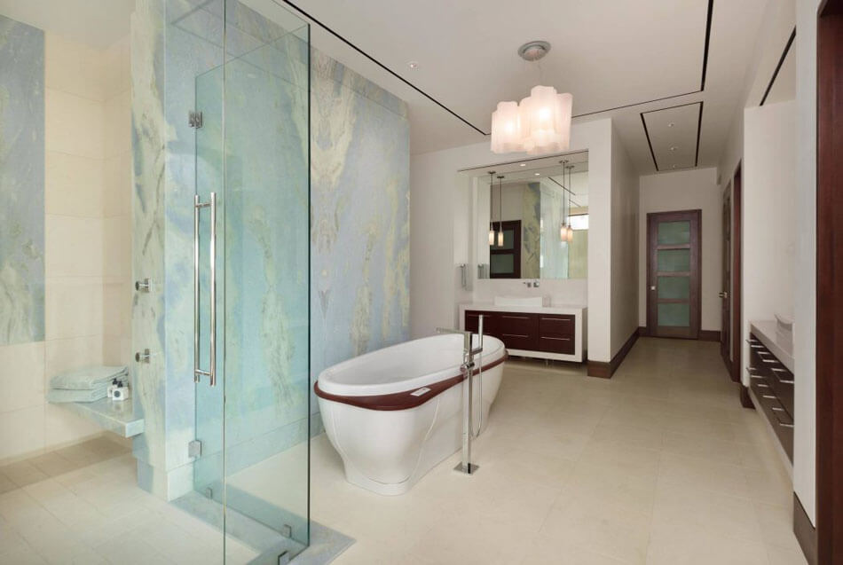 salle de bain design luxe marbre rare douche