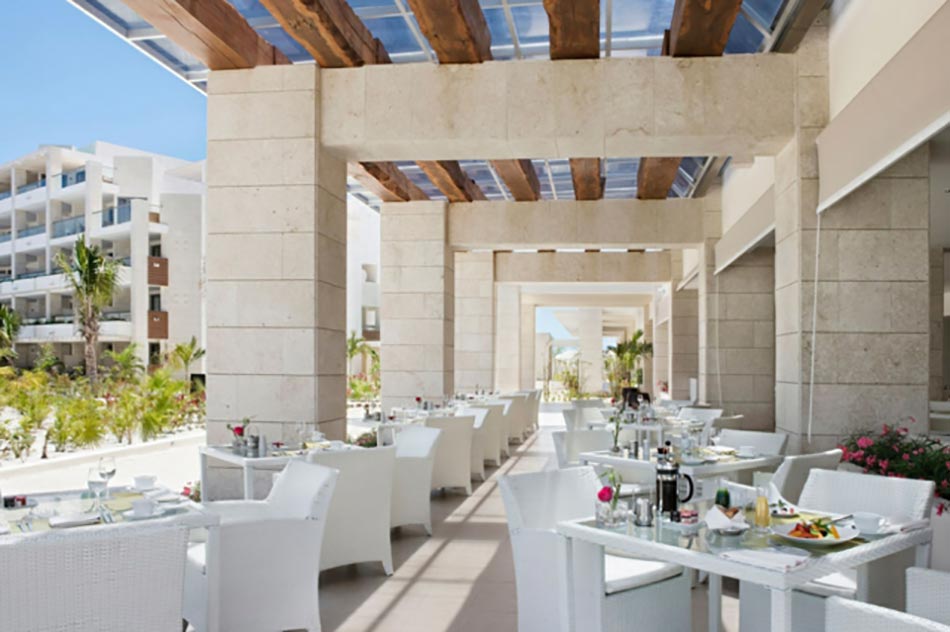 Terrasse vue mer hotel luxe vacances Cancun Mexique