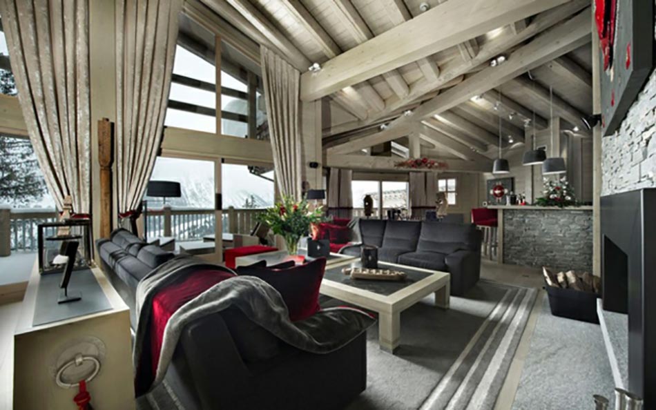 villa chalet en bois maison de luxe dans les Alpes grand standing