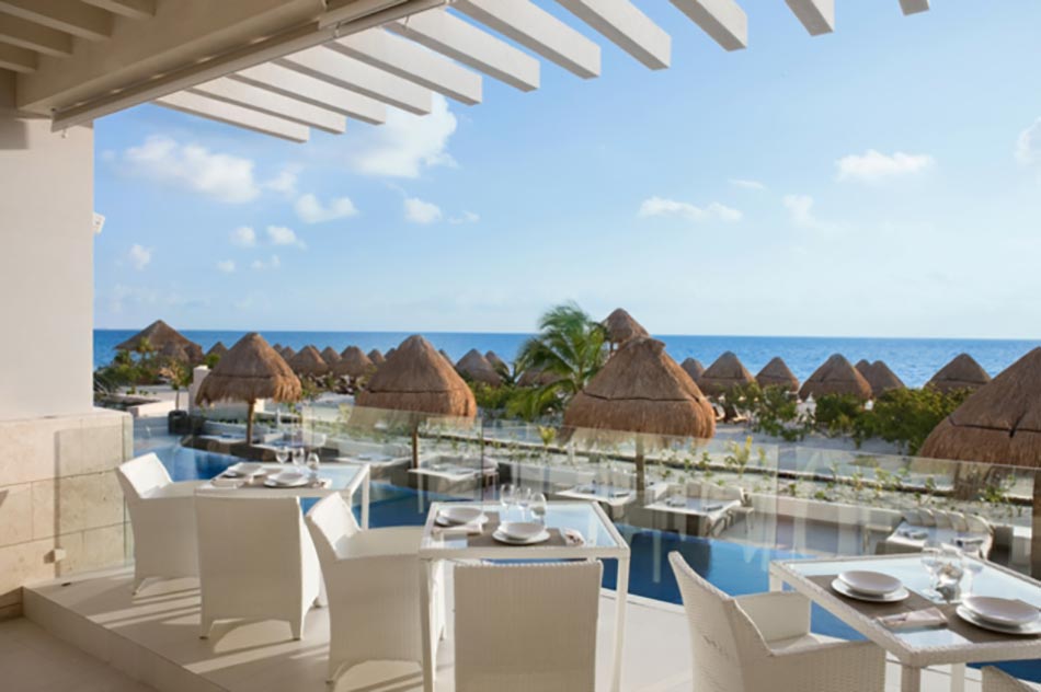 Vue sur la mer restaurant hôtel luxe séjour mexique