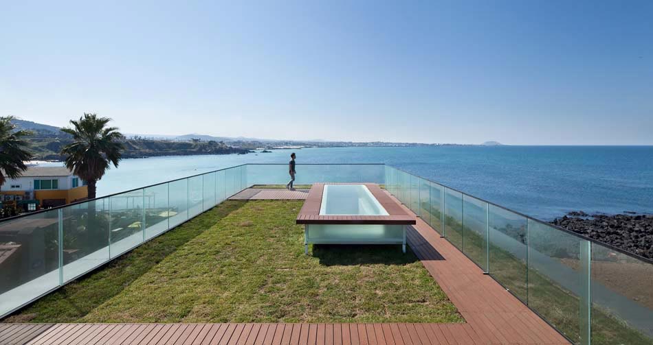 café moderne terrasse sur le toit