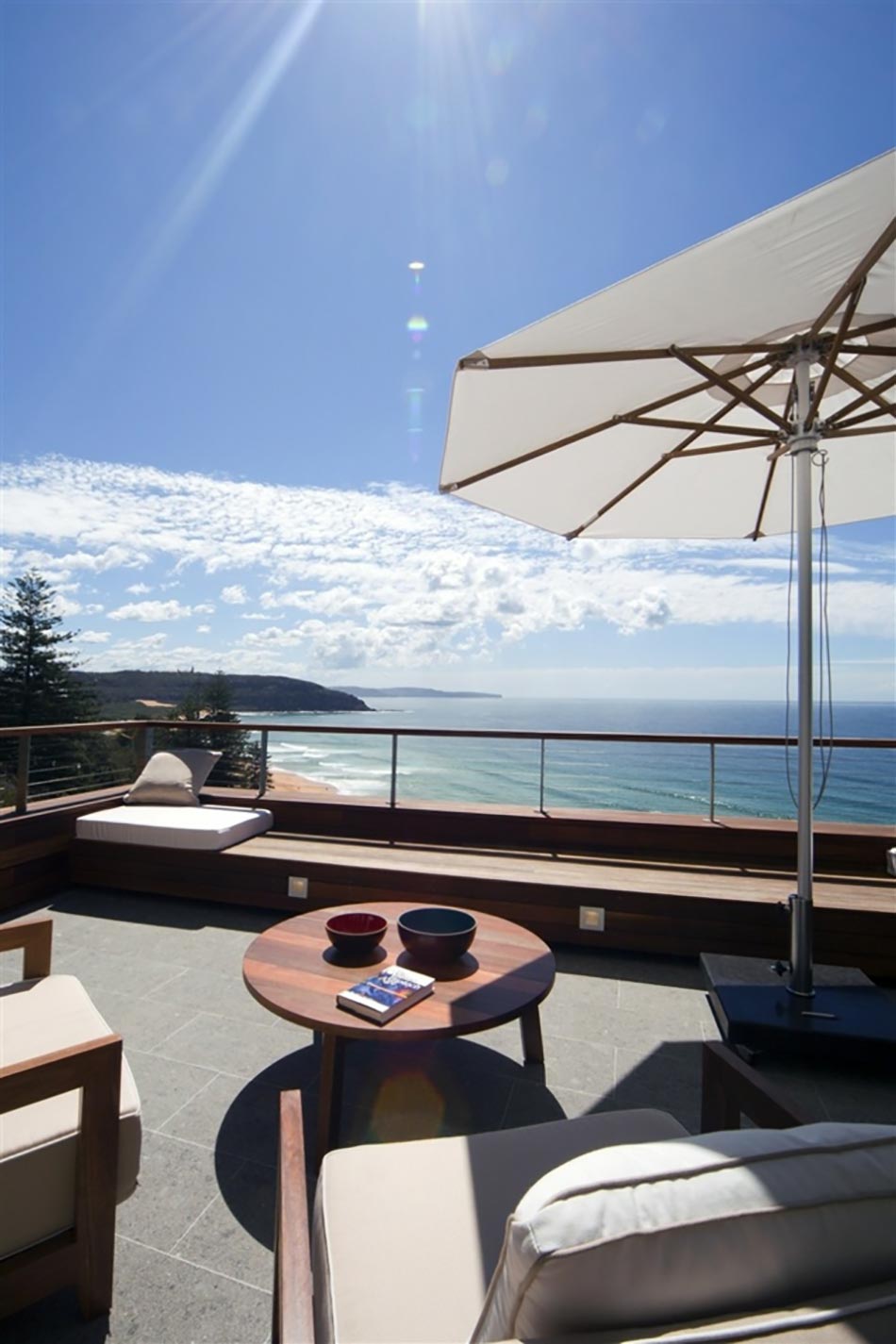 superbe terrasse vue sur l'océan