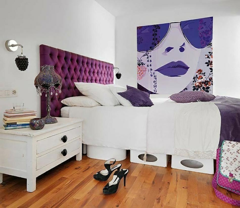 décoration mauve violette chambre
