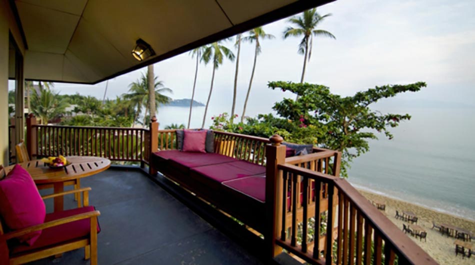 Terrasse vue sur la mer hôtel Koh Samui