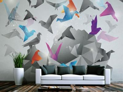 Les oiseaux en vol – un des stickers muraux en 3D