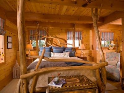lit chambre rustique de luxe