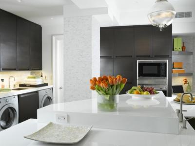 Cuisine moderne ouverte luminaire LED spots éclairage