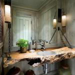 ambiance rustique ameublement salle de bain design original