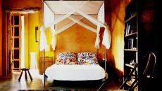 Chambre rustique dans les couleurs chaleureuses