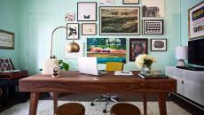 Ambiance douce et sereine dans ce bureau de maison