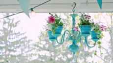 Abat-jour transformé en accessoire de déco outdoor