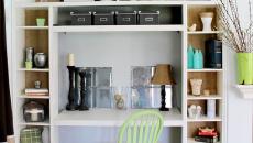 Mobilier de bureau compact aux petites étagères