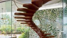 Escalier en bois colimaçon design