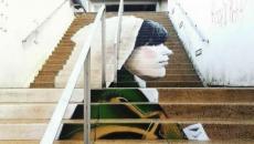 Escalier street art à Morlaix - France
