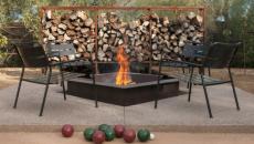 terrasse et feu jeu pétanque