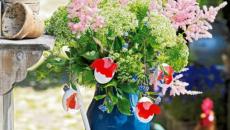 fleurs et œufs pour déco de Pâques