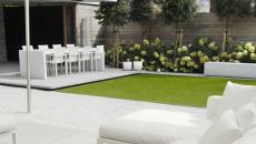 Lignes simples et épurées pour ce jardin paysagiste contemporain