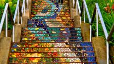 Escalier street art à 16ème avenue à San Francisco