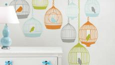 stickers muraux cages multicolores