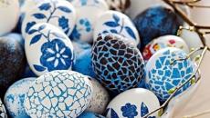 assortiment d'œufs bleus de pâques