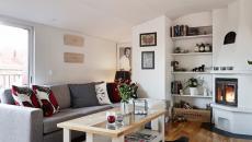 Meuble design simple et ambiance en blanc et gris