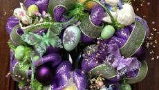 couronne en fleurs de déco pâques