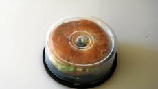 Boite de cd utilisée en tant que boite de sandwich bagel