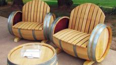 Salon de jardin en tonneaux