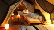 intérieur tente de luxe safari afrique