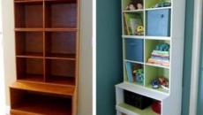 vieux meuble étagères enfants repeint