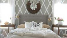 chambre à coucher déco classique en blanc et noir