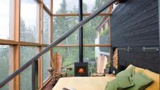 veranda moderne vitrée devenue chambre avec vue