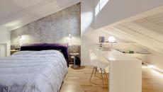 chambre d'amis dans les combles de maison