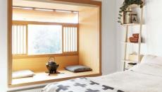 design déco zen chambre banquette fenêtre