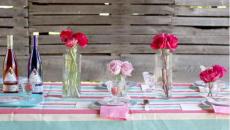 arrangement floral table pour invités